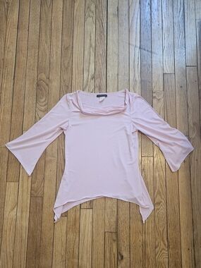 Cant Miss Light Pink Women's Draped Neck 3/4 Sleeve Top